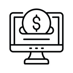 Take a look at this amazing icon of online payment in flat outline style