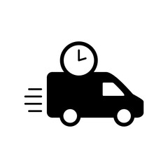 Solid black fast delivery truck