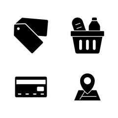 A solid black set for retail and payment