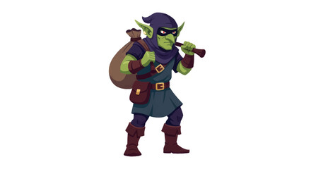 Green Elf Rogue with Bag and Bow.