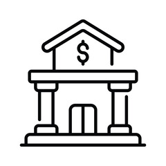 Creatively crafted amazing icon of bank building in flat outline style