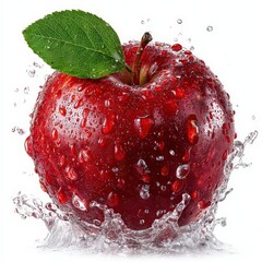 Red Apple In Water Splash