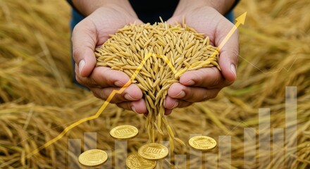 Close-up of a hand handing over a paper bag in a company office