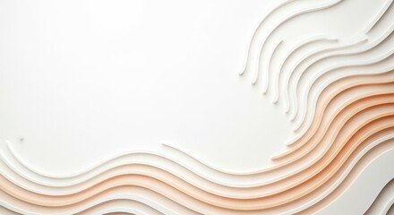 Elegant abstract layered waves in soft neutral tones evoke calm and sophistication
