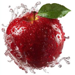 Red Apple in Water Splash