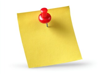 A bright yellow sticky note with a red pushpin (7)