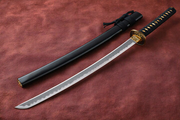 日本刀と鞘、美しい刀剣と伝統的な背景