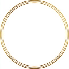 Gold circular frame with multiple thin lines.  A simple, elegant, decorative border.  Empty space within