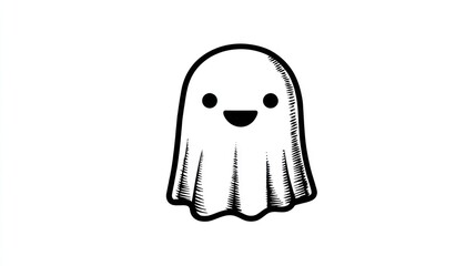 Cute cartoon ghost drawing