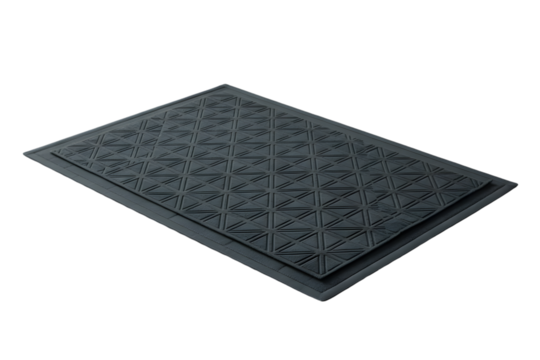Stylish doormat with geometric pattern enhances home decor entrance on transparent background
