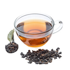 hot oolong tea on isolated [Transparent Background PNG].