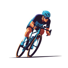 Dynamic Vector Illustration of a Cyclist Cornering at High Speed - Modern Flat Design Art for Race Action and Skill