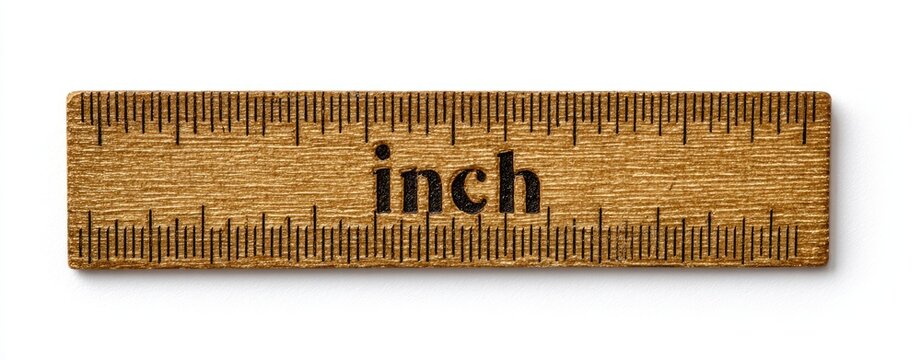 Wooden ruler with inch markings (2)