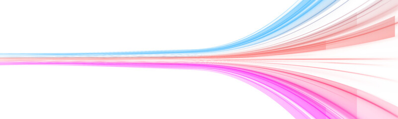 Abstract neon streaks race through space with glowing effects and soft blur. The composition suggests a futuristic expressway at lightspeed. Ideal for modern technology concepts.