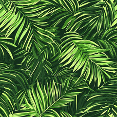 seamless pattern with leaves. Generative AI.