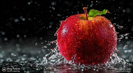 Red Apple Splashing In Water