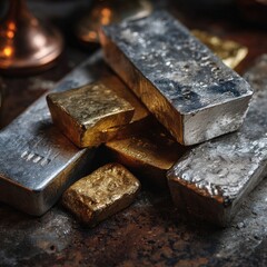 Stack of precious metal bars