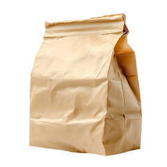 Brown Paper Bag Isolated on White Background for Professional Use