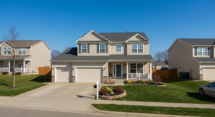Typical suburban single family house in Midwest