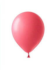 Single, vibrant, pink balloon, smooth, glossy surface, against a pure white background