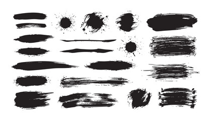 grunge ink brush stroke set element vector illustration vector illustration element vector illustration