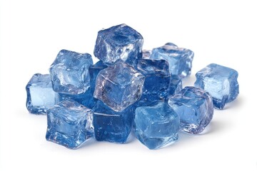 Obraz premium Pile of blue ice cubes