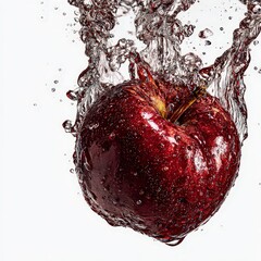 Red Apple Splashing in Water
