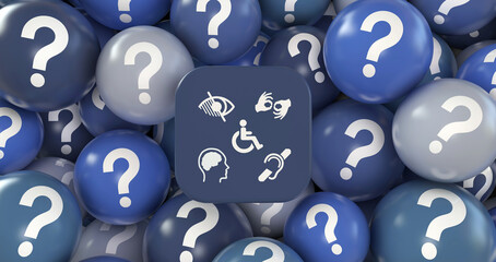 Disabled, Disability Signs, Icons are Visual Presentation. 