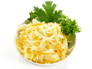 Fresh Coleslaw Mixed Salad isolated on white Background