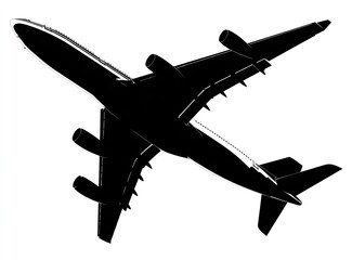 Silhouette of a large jet airplane in flight (5)