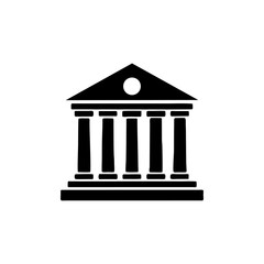 Classical Building Icon &ndash; Ancient Roman Temple, Bank, and Government Architecture Vector