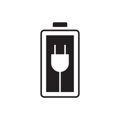 Electric Charging Plug Connector Inside Battery Symbol