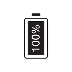 100% Full Battery Capacity Status Indicator Black
