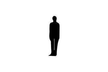 Fototapeta premium Standing Man Silhouette for Business and UI/UX Projects - Isolated 64x64 Vector Icon