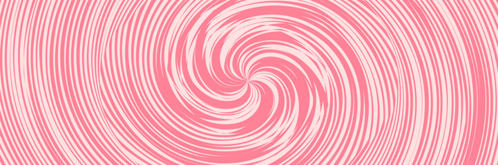 Candy color sunburst background. Abstract pink cream sunbeams design wallpaper. Colorful spinning lines for template, banner, poster, flyer. Sweet rotating cartoon swirl or whirlpool. Vector backdrop