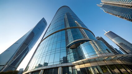 Obraz premium futuristic skyscraper exterior with reflective