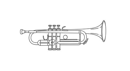 Obraz premium Elegant Trumpet Illustration: A Sleek Musical Instrument Design