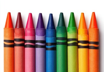 Row of colorful crayons (5)