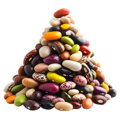 Colorful Pyramid of Beans Displaying Variety and Vibrancy
