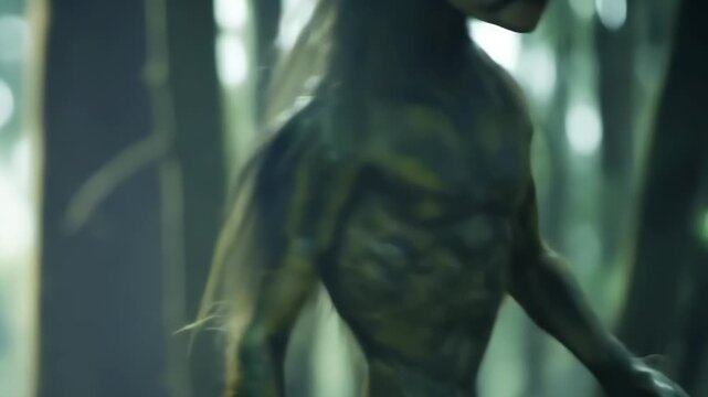 A Terrifying Swamp Creature In A Tropical Forest. Animation Themed Around Horror, Movies, Fear, And Monsters.