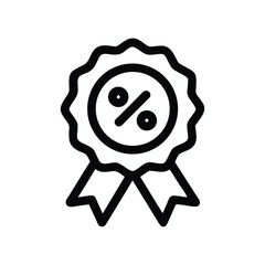 Obraz premium Black and White Discount Badge Icon Vector