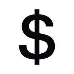 Minimal Black and White Dollar Sign Icon