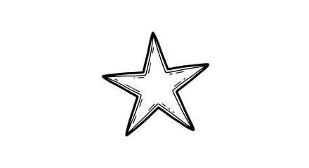Obraz premium Simple Black and White Star Illustration on a Plain Background