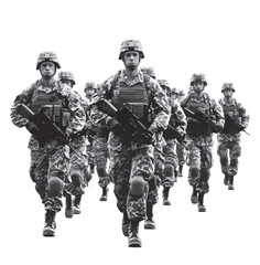 america army vector, black and white 