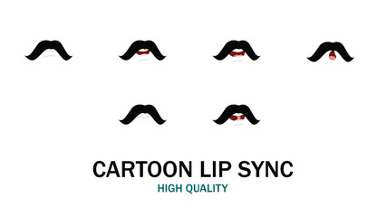 Lips Sync Set. Human lips Collection for lips Animation and synchronization. Sad, Smile, Angry, Laughing Mouth Vector Illustration.	
