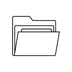 Outline of an open folder on transparent background