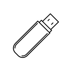 Outline of a flash drive on transparent background
