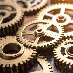 Close-up view of interconnected gears