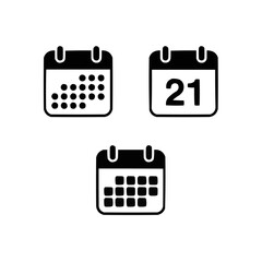 Minimal Line Style Calendar Icon Set for Business, Event and Reminder Design