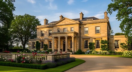 Fototapeta premium Grand Estate Mansion Exterior.